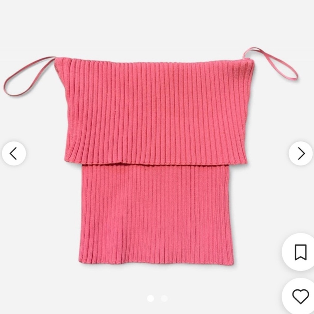Zara Pink Ribbed Strapless Top - Picture 2 of 2